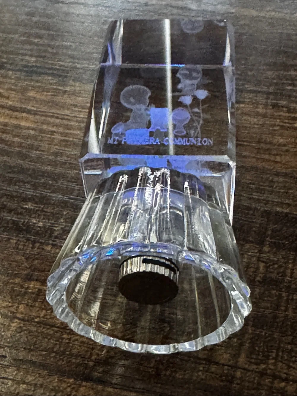 First Communion 3D Laser Etched Crystal LED Light Up Statue Keepsake Gift New